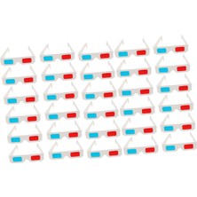 Nolıtoy 30'lu 3D Kağıt Gözlük Paketi Beyaz Kırmızı Mavi Yetişkinler ve Çocuklar Için Film ve Videoda Muhteşem Görsel Deneyim Için Hafif Taşınabilir Anaglyph Gözlük