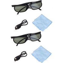 Acouto 2'li Paket 3D Projektör Gözlüğü 144Hz Ev ve Sinema Için Hafif 3D Aktif Shutter Gözlük