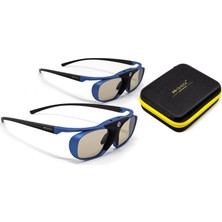 2x Hi-Shock® Rf/bt Pro Deep Heaven ve Çift Kasa | Samsung, Hisense Telefunken'den 3D Tv'ler Için Aktif 3D Gözlükler | SSG-3570 Cr  AN3DG35  TY-ER3D5ME FPT-AG03G ile Uyumlu [120 Hz | Şarj Edilebilir]