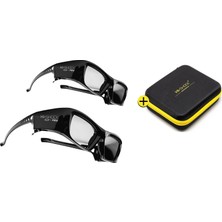 Hi-Shock Dlp Pro 2x 7g Siyah Elmas | Dlp Link 3D Gözlükler, Dlp Projektörlerle Uyumlu Acer, Benq, Optoma, Viewsonic, Anker, Infocus, Nec, Vivitec, Largo | Ikili Kasa Dahil