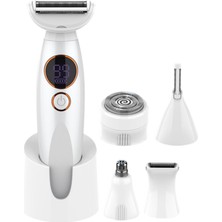 Meiion Pelvora Samimi Tıraş Makinesi Tüm Vücut Bölgeleri Için 5'i 1 Arada Elektrikli Kadın Tıraş Makinesi, Ipx7 Su Geçirmez, USB Şarj Istasyonlu, Özel Tıraş Makinesi ve Yüz, Kaşlar, Bikini Için Düzeltici