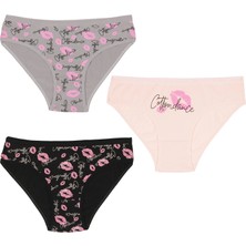 Nixci İntimates Kadın Pamuklu Çoklu Slip Külot Normal Bel Desenli