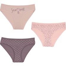 Nixci İntimates Kadın Pamuklu Çoklu Slip Külot Normal Bel Desenli