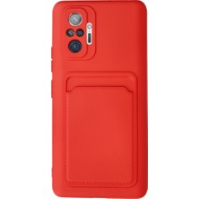 Redmi Note 10 Kılıf Kelvin Kartvizitli Silikon - Kırmızı