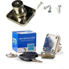 Kare Çekmece Kilidi Kapak Dolap Posta Kutusu Kilit 2 Anahtarlı