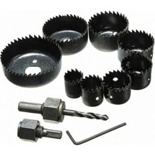 Buhat Buat Panç Yuvarla Metal Ahşap Daire Delme  Delik Açma TR-6587452 11 Parça