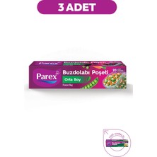 Parex 20'li Buzdolabı Poşeti Orta Boy 24 x 38 cm Üçlü Paket