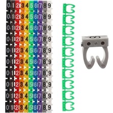 0-9 Dijital Kodlu Renkli Kablo Işaretleyici 2,5mm (100LÜ Paket)