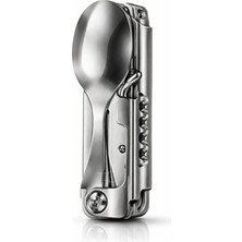 MELL & SWIPE 7’si 1 Arada Kamp Çatal Kaşık Seti Multitool Çakı Tarzı Katlanır Paslanmaz Çelik Outdoor Alet