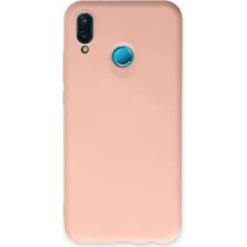 P20 Lite Kılıf Nano Içi Kadife Silikon - Pudra