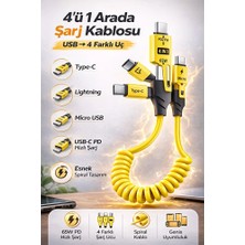 CL160 4in1 Pd 65 Watt Type-C/27 Watt iPhone Kırılmaz Uç 1 Metre Hızlı Şarj ve Data Kablosu