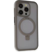 Iphone 15 Zorda Airbag Magsafe Standlı Kapak - Titan Gri