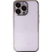 Iphone 14 Kılıf Lensli Silikon - Gold