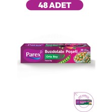 Parex 20'li Buzdolabı Poşeti Orta Boy 24 x 38 cm 48'li Paket