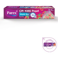 Parex Çift Kilitli Buzdolabı Poşeti Küçük Boy 12 Adet 20 x 25 cm