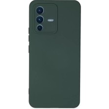 V23 5g Kılıf Nano Içi Kadife Silikon - Koyu Yeşil
