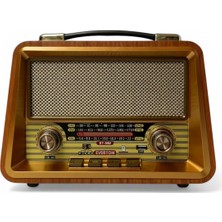 UltraTekno RT-680 Gerçek Ahşap Eskitme Bluetooth Hoparlör Mp3 Çalar Müzik Kutusu Nostaljik Radyo