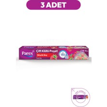 Parex 10'lu Çift Kilitli Buzdolabı Poşeti Büyük Boy 26 x 28 cm Üçlü Paket