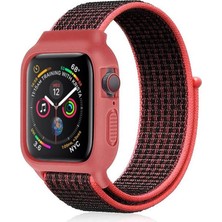 TKÇ Mey Ithalat®   Watch 38MM Hasırlı Cırtcırtlı Kasalı Kordon - Siyah-Pembe