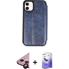 Marsilyan™- iPhone 11 Kılıf Zirve Yansıma Serisi - Siyah Bilvis 5in1 5d Magic Hayalet Cam Ekran Koruyucu + Siyah Raze Metal Kamera Lens