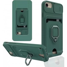 Iphone 6 Kılıf Zuma Kartvizitli Yüzüklü Silikon - Yeşil