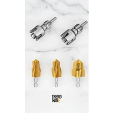 Trendhane 5 Li Pvc Havşa Seti ve 1/2-3/4 Diş Açma Seti Uzun Ömürlü Tasarım ile Çok Amaçlı Kullanım
