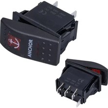 çapa Irgatı Sembollü Yaylı Işıksız 3 Pinli On-Off 12-24V Marin Switch