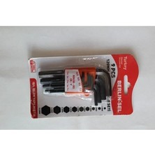 Berlin Sel 9 Parça Düz Alyan Seti Siyah Allen Takımı