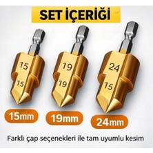 Freed Tools Plastik Boru Açma Pvc Pprc Boru Tamir Delme Genişletme Onarımı Için 3lü Havşa Seti