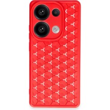 Redmi Note 13 4g Kılıf Petek Silikon Kapak - Kırmızı