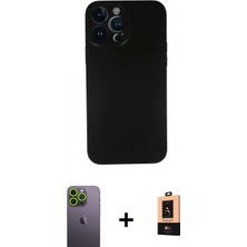 Marsilyan™- iPhone 13 Pro Max Kılıf Yadigar Yansıma Serisi - Şeffaf Maxco Cam Ekran Koruyucu + Yeşil Neon Fosforlu Kamera Lens