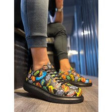 Colezium Yüksek Taban Renkli Baskılı Günlük Ayakkabı Hot