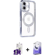 Marsilyan™- iPhone 16 Kılıf Zirve Doku Prime - Siyah Bilvis 5in1 5d Magic Hayalet Cam Ekran Koruyucu + Gümüş Bilvis Titan Kamera Lens