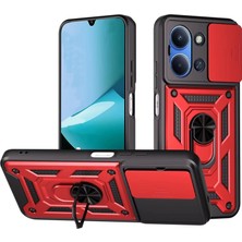 Redmi 15C 4g Pars Lens Yüzüklü Silikon - Kırmızı