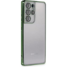 Galaxy S21 Kılıf Lensli Silikon - Yeşil