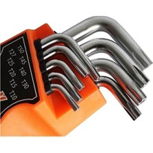 Qtools 9 Parça Çelik Kısa Alyan Takımı Tork Anahtarı Seti Yıldız Uçlu