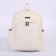 NessiWorld Deri Anne Bebek Bakım Sırt Çantası 7130 Krem