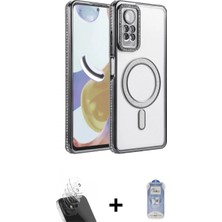 Marsilyan™- Redmi Note 12 Pro 4g Kılıf Zirve Doku Prime - Siyah Joko Magic 5d Cam + Şeffaf Kamera Lens Koruma Cam