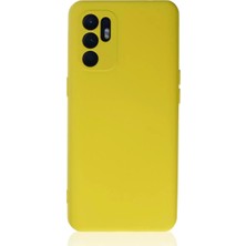 Reno 6 Kılıf Nano Içi Kadife Silikon - Sarı1