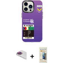 Marsilyan™- iPhone 13 Pro Max Kılıf Siluet Çizgi Koleksiyonu - Siyah 6d Mat Seramik Hayalet Nano Ekran Koruyucu + Gökkuşağı Pers Alüminyum Kamera Lens