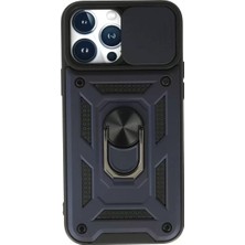 Iphone 13 Kılıf Pars Lens Yüzüklü Silikon - Lacivert