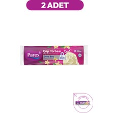 Parex Büzgülü Çöp Torbası Vanilya Kokulu Orta Boy 15'li 55 x 60 cm İkili Paket