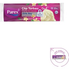 Parex Büzgülü Çöp Torbası Vanilya Kokulu Orta Boy 15'li 55 x 60 cm