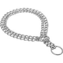 Eğitim Serisi Çift Sıra Boğma Zincirli Boyun Tasması - 2,5X35-45CM Chrome