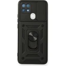 A15 Kılıf Pars Lens Yüzüklü Silikon - Siyah