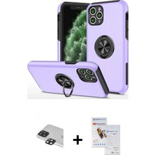 Marsilyan™- iPhone 11 Pro Max Kılıf Odak Form Prime - Siyah Seramik Nano Ekran Koruyucu + Siyah Pers Alüminyum Kamera Lens