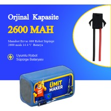 Mamibot Exvac 660 Robot Süpürge 2600 mAh 14.4 V  Batarya – Orjinal Uyumlu Uzun Ömürlü, Yüksek Performans Pil
