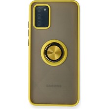 Galaxy A02S Kılıf Montreal Yüzüklü Silikon Kapak - Sarı