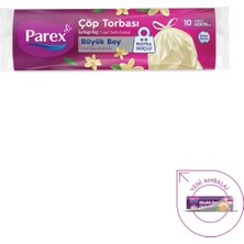 Parex Büzgülü Çöp Torbası Vanilya Kokulu Büyük Boy 10'lu 65 x 70 cm