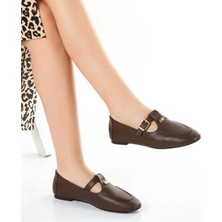 Kocamanlar Ayakkabı Feles Kemer Detaylı Kadın Babet Ayakkabı